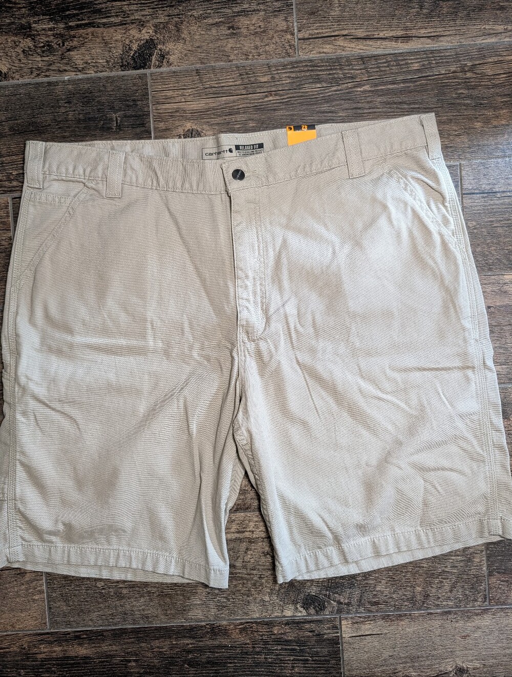 Carhartt Rugged Flex Relaxed Fit Tan Canvas Work Shorts Mens Size 42" NWT - Picture 2 of 8